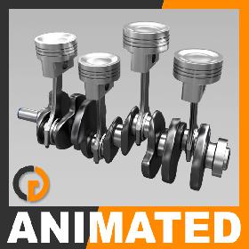 Animated L4 Engine Cylinders